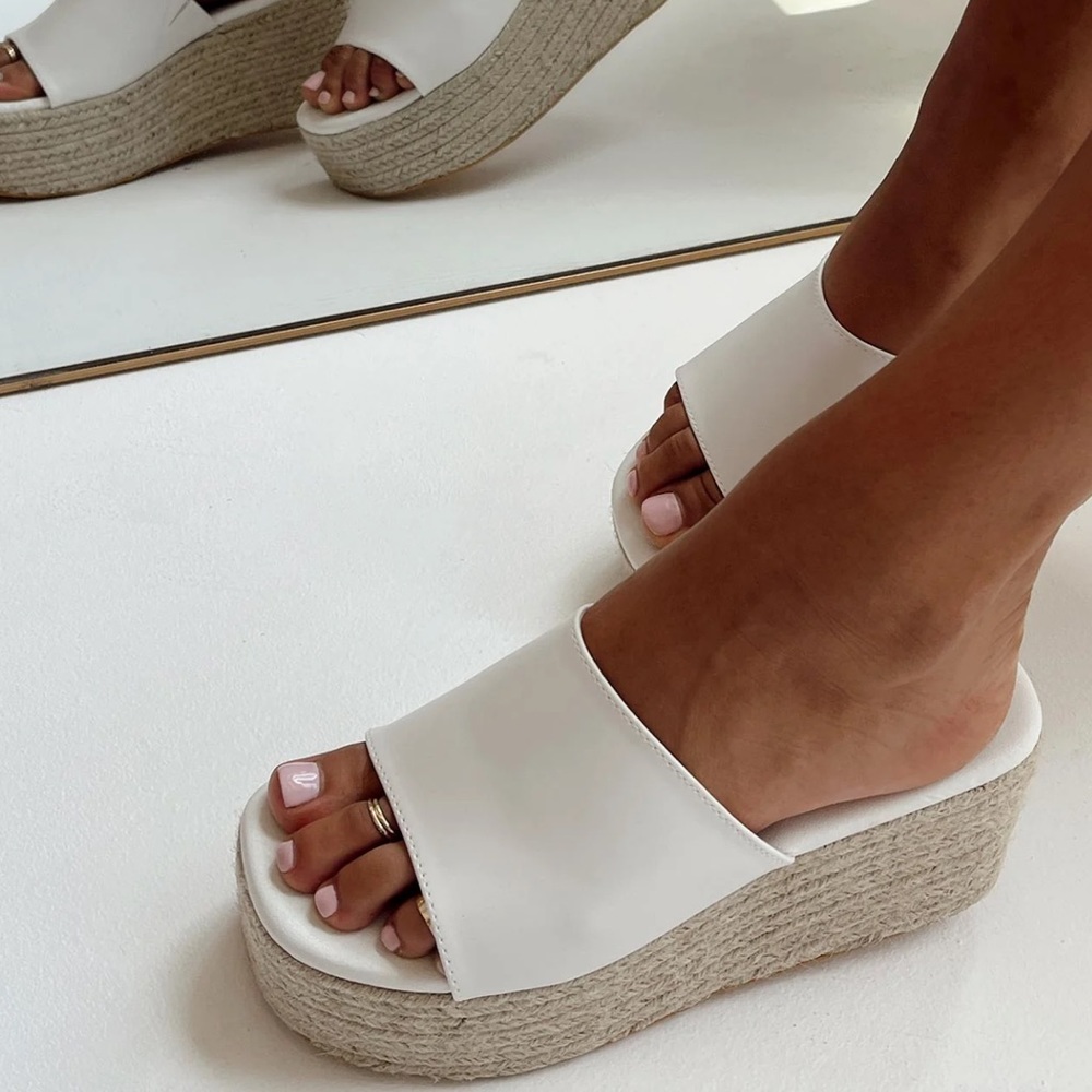 Arton Espadrille Platform Sandals White
